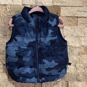 GAP Baby Blue and Black Puffer Vest